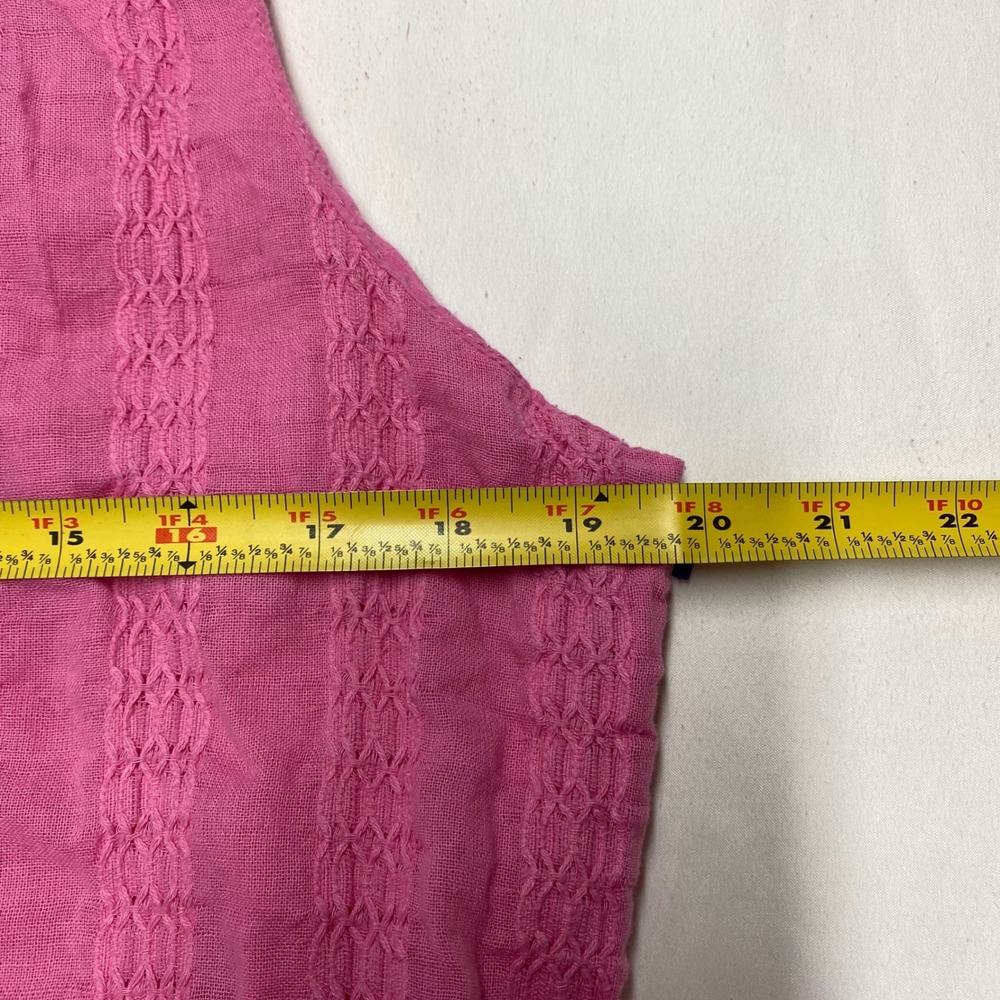 Draper James RSVP Pink Textured Dobby Stripe Ruffle Mini Dress Womens XL - Picture 8 of 8